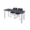 Kee Rectangle Tables > Training Tables > Kee Table & Chair Sets, 72 W, 24 L, 29 H, Grey MT7224GYBPCM44BK - alternate 1